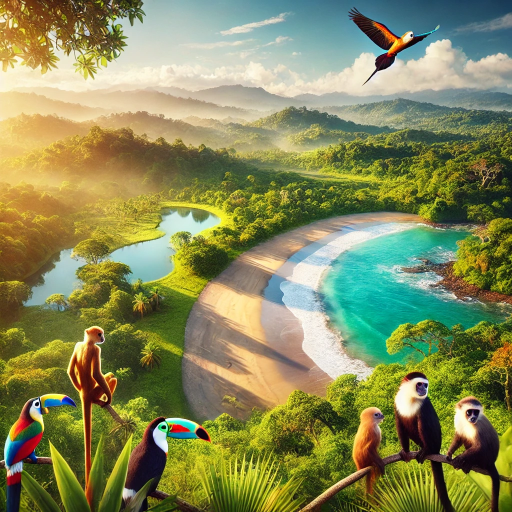 Beautiful biodiverse picture of costa rica it shows the biodiverse areas in costa rica